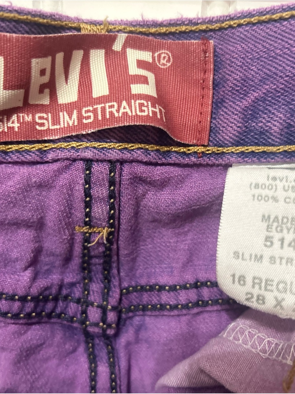 Levi's Red Tab, Purple Frayed Denim Cutoff Shorts - 28 - Picture 3 of 3
